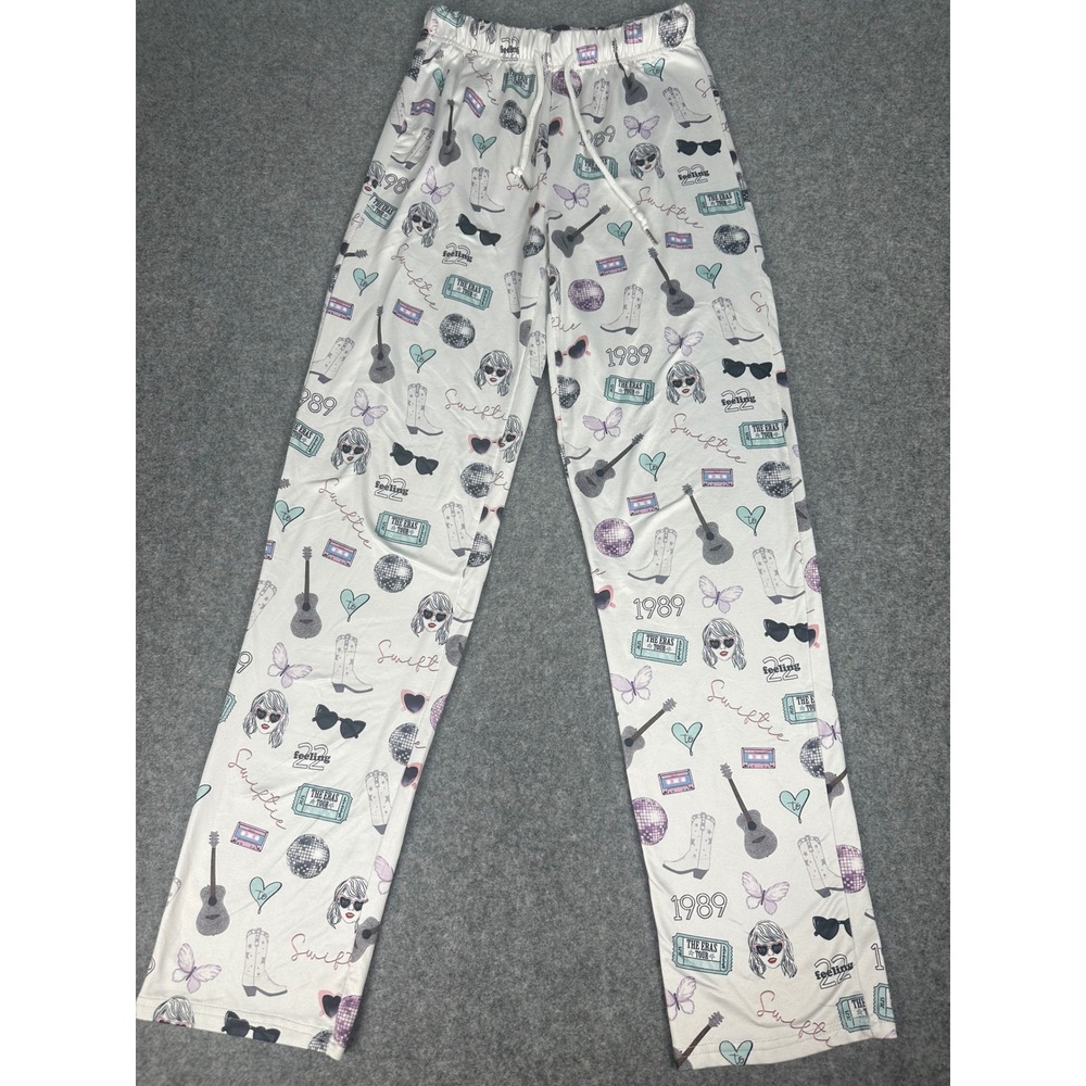 Swiftie Eras‎ Tour Pajama Pants Women Small Disco Boot Guitar Butterfly Print
